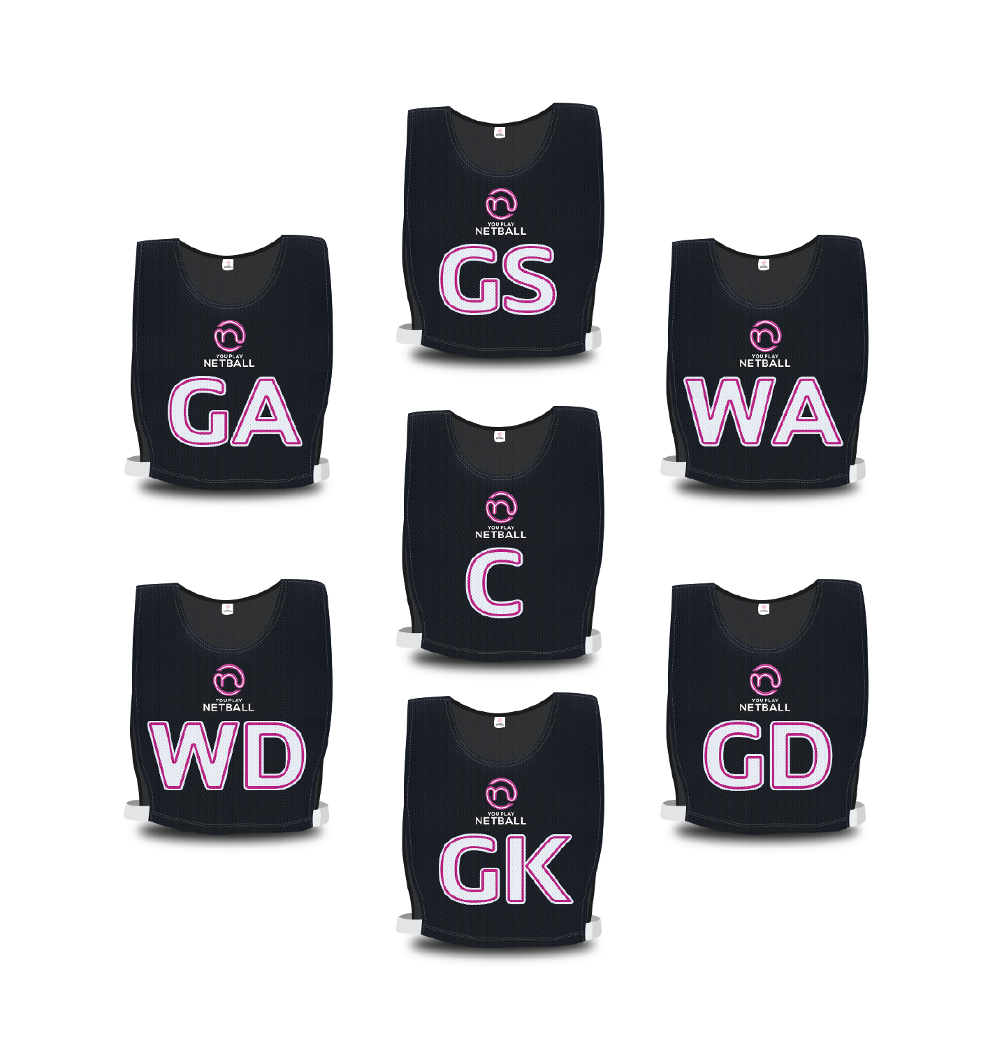 Netball Team Bibs (Black)