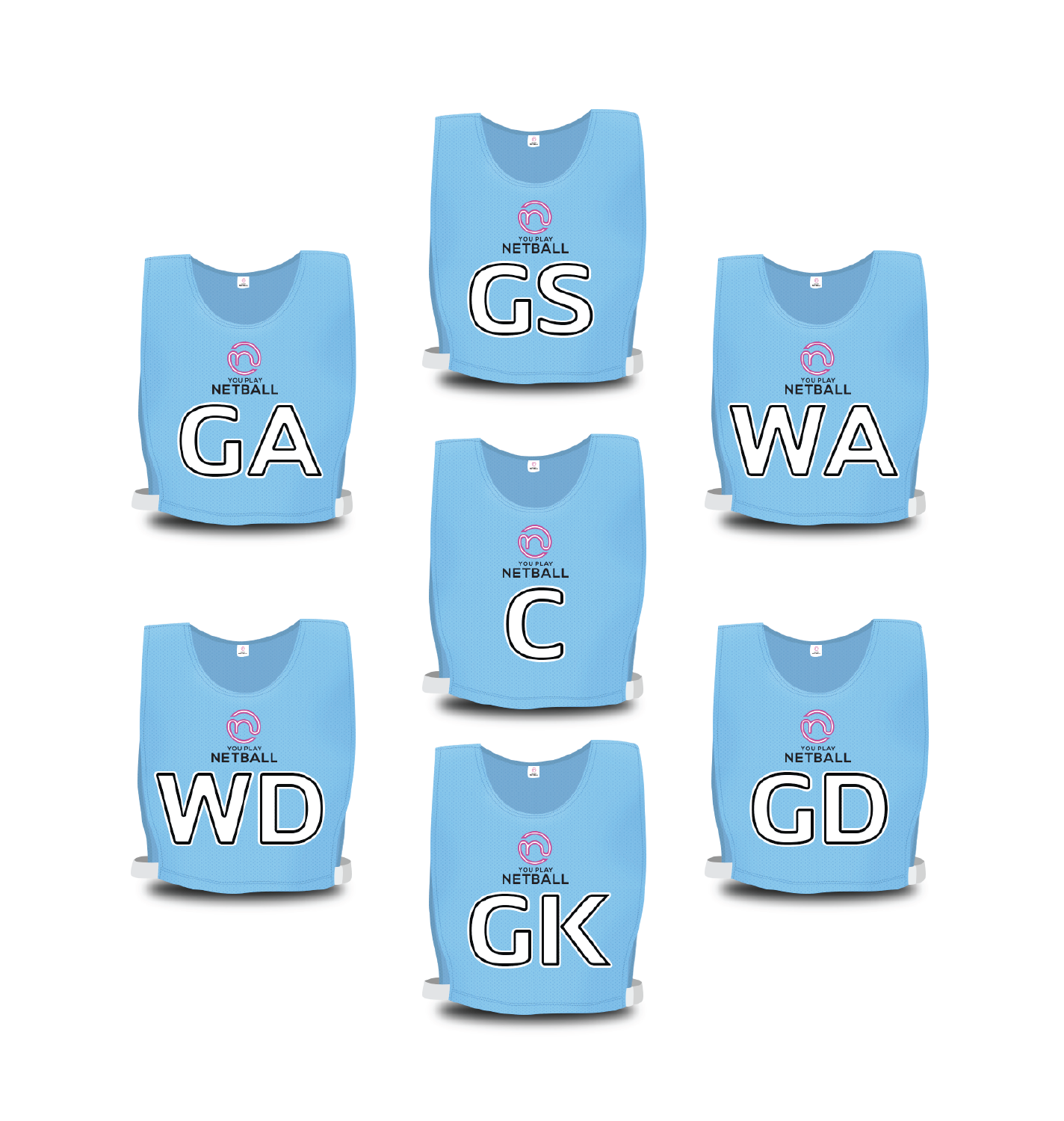 You Play Netball - Team Bibs (Sky Blue)