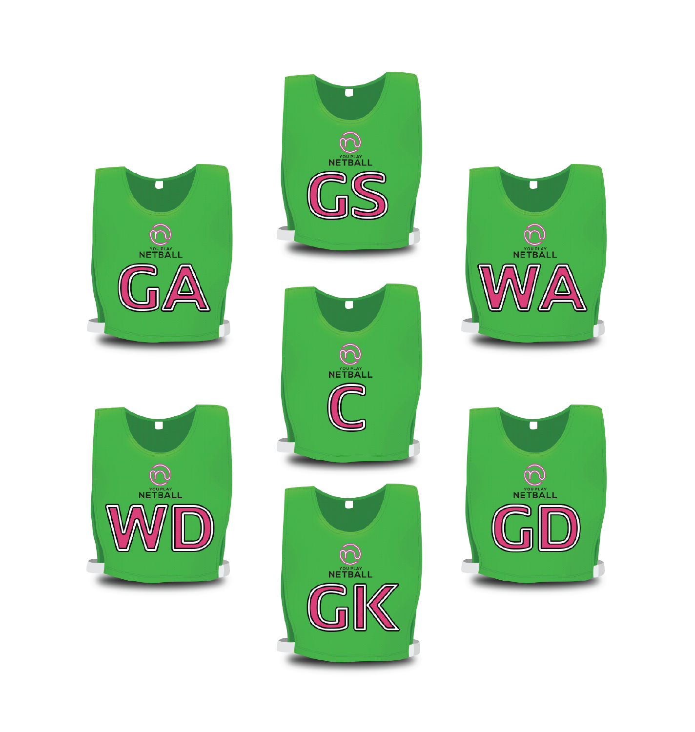 You Play Netball - Team Bibs (Green)