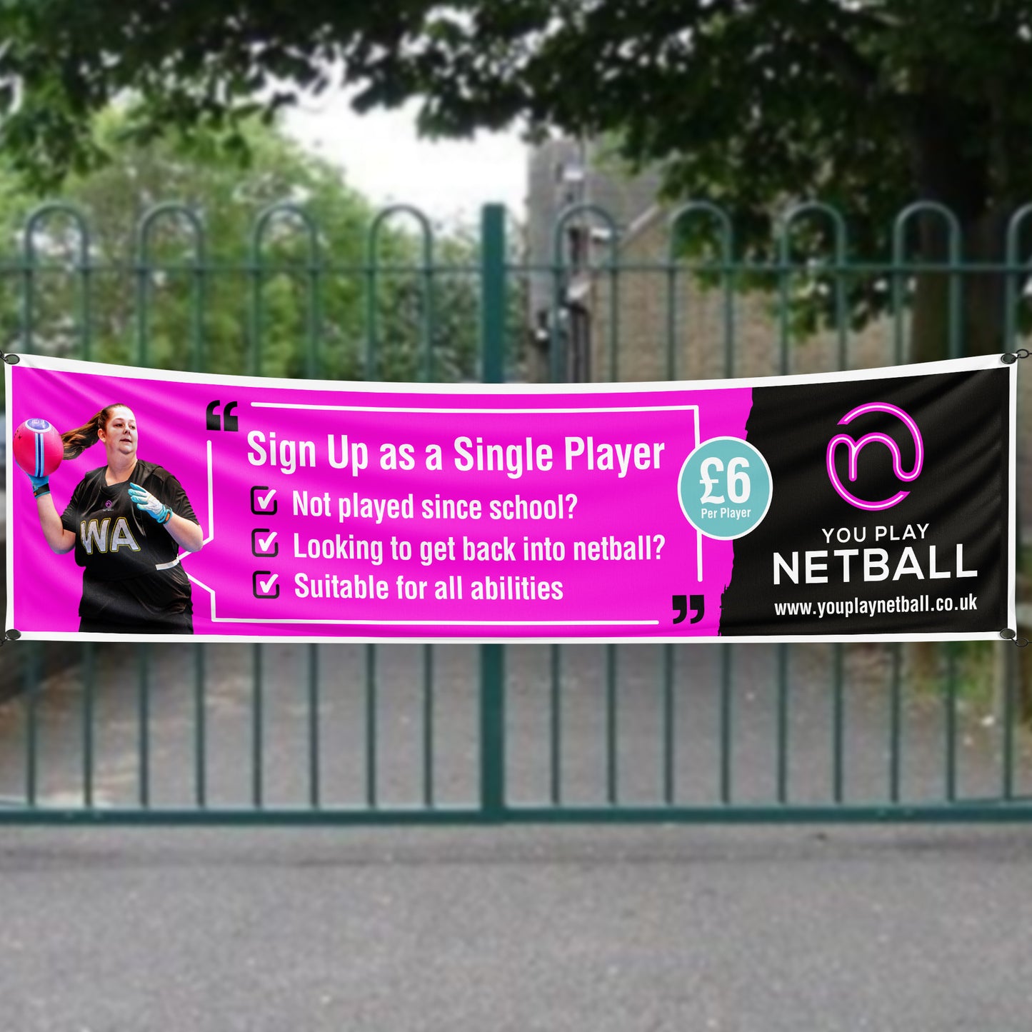 Single Player Sign-up Banner 8ft x 2ft - Option 4