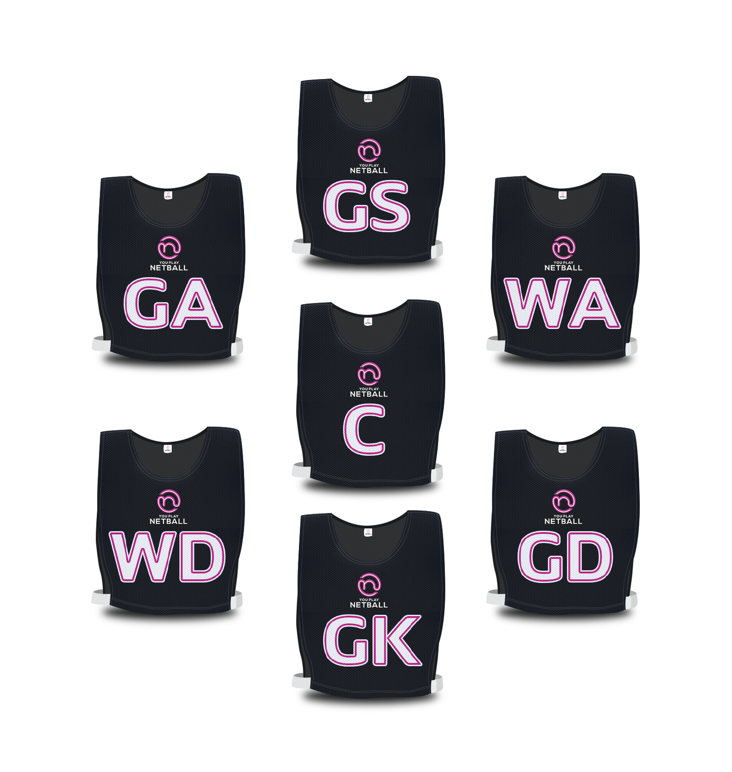 You Play Netball - Team Bibs (Black)