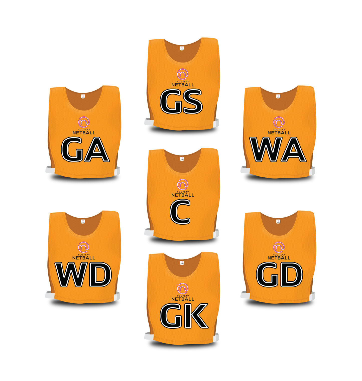 You Play Netball - Team Bibs (Orange)