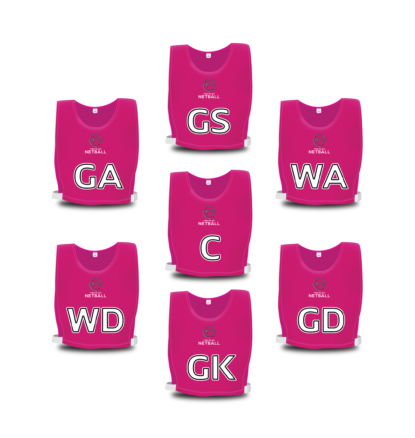 You Play Netball - Team Bibs (Pink)