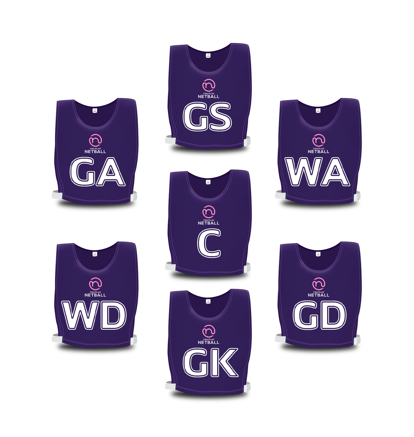 You Play Netball - Team Bibs (Purple)
