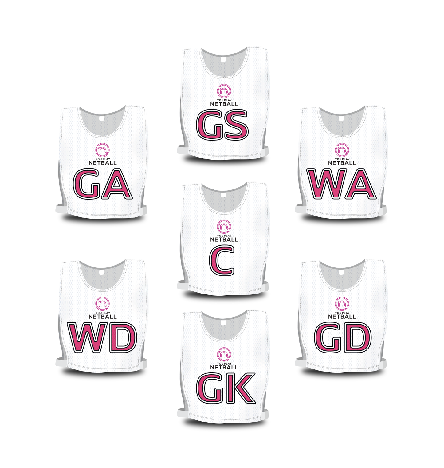 You Play Netball - Team Bibs (White)