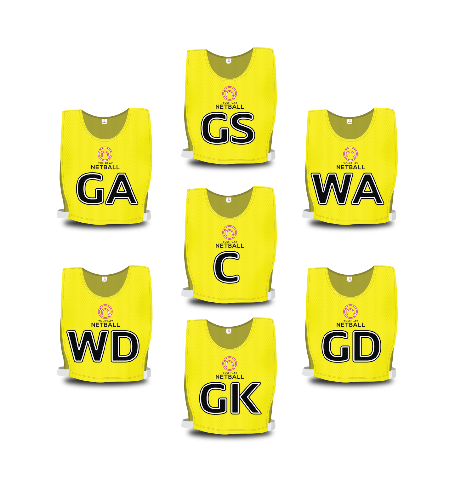 Netball Team Bibs (Yellow)