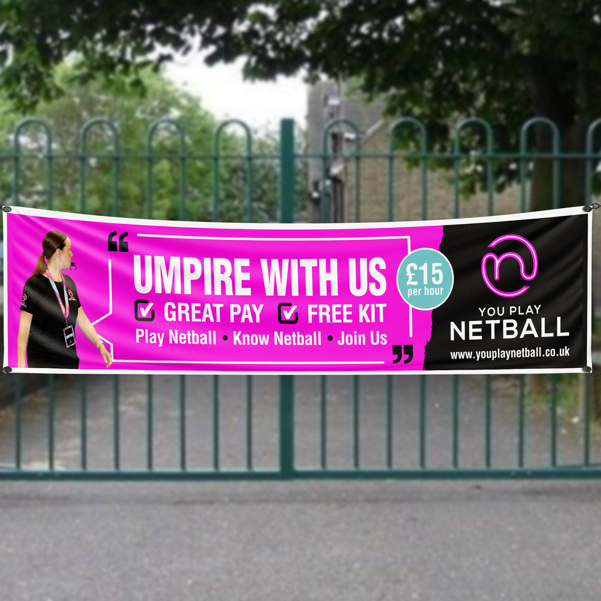 Umpire With Us! Banner 8ft x 2ft - Set of 3 banners