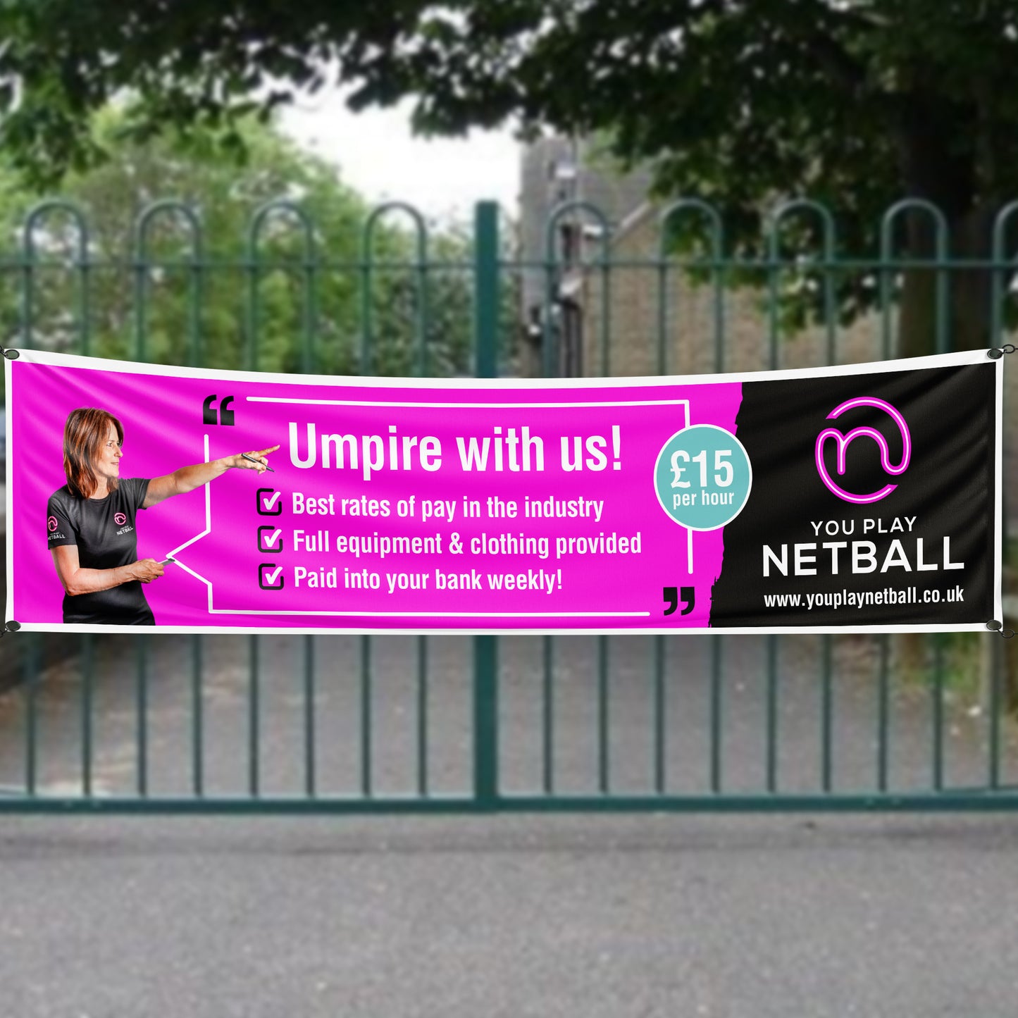 Umpire With Us! Banner 8ft x 2ft